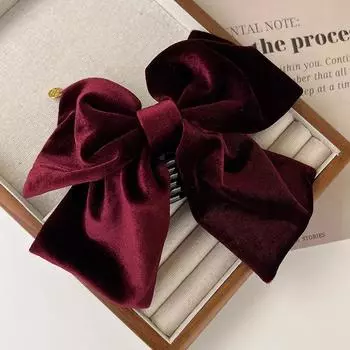 Retro Velvet Sweet Bow Large Hair Claw Shark Clip for Woman Girl Temperament Hairpins Barrettes Fashion Hair Accessories New