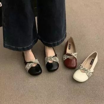 Ретро Универсальные Туфли Мэри Джейн с Круглым Носком на Одном Ремне, Маленькие Кожаные Туфли, Женская Обувь, Не Устают от Поездок на Работу, Туфли Бабушки, Плоские Одинарные Туфли 35 красный