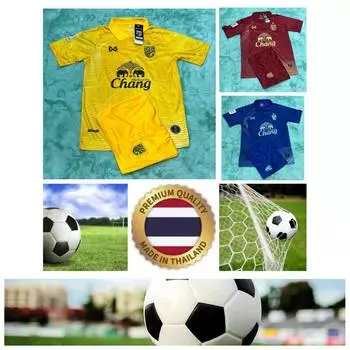 Ретро Винтаж ТАИЛАНД Футбол Футбол Поло ДЖЕРСИ Национальная ЧИР Быстросохнущая Рубашка Поло с принтом воротника Короткий рукав Спорт на открытом воздухе Логотип Слона Значок M