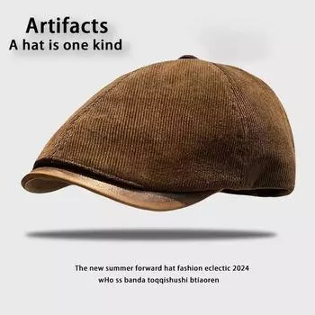Ретро Винтаж Вельветовая Кепка Газетчика Из Искусственной Кожи Регулируемый Размер Женские Уличные Кепки Casquette Adjustable хаки