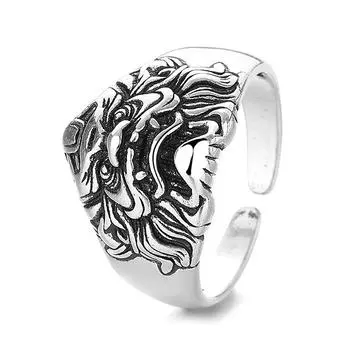 Ретро Властное Кольцо Чжун Куй Мужское Титановая Сталь Этнический Тенденция Личное Открытие Может Отрегулировать Датчик Дизайна Ниши