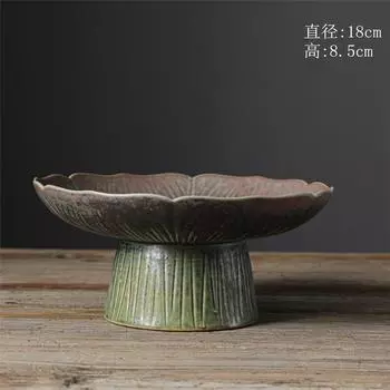 Ретро Высокая Ваза для Фруктов, Маленькая Тарелка для Закусок, Тарелка Лотос, Керамическая Тарелка для Фруктов и Орехов, Печь, Холодный Чай, Подставка для Тарелок для Закусок.
