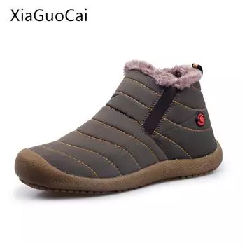 Retro Warm Fur Father Fashion Boots Plush Lightweight Dad Winter Boots Latex Waterproof Shoes X995 35 7 серый