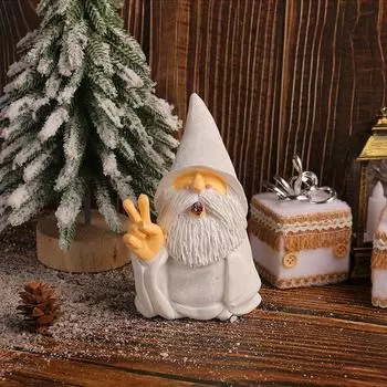 Retro White Beards Gnomes Statues Resin Crafts Waterproof Faceless Gnome Figurine Funny Handmade Bearded Dwarf Garden Sculpture белый