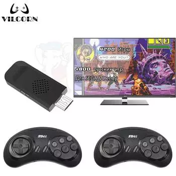 Ретро видеоигровая палка 4K HD 16bit двойной беспроводной контроллер портативная мини-консоль для Genesis MD Master MEGA Drive подарок