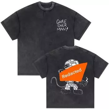 Ретро винтажная футболка с эффектом выварки, футболка с принтом костей, мужская и женская, повседневная в готическом панк-стиле, футболка с коротким рукавом M