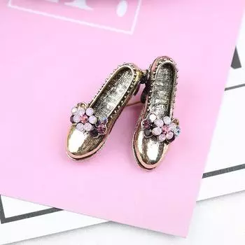 Ретро винтажная обувь, броши, розовый цветок, бант, обувь, брошь, булавки