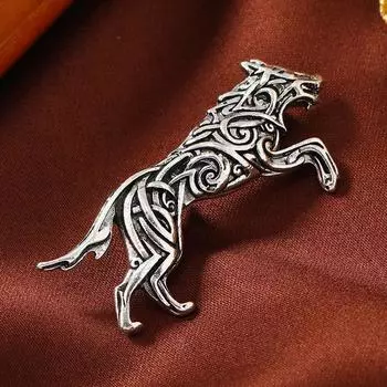 Ретро-властная мужская брошь в виде головы волка, старый гальванизированный сплав, аксессуары для блейзера, персонализированная булавка в виде животного-волка сейчас золотой