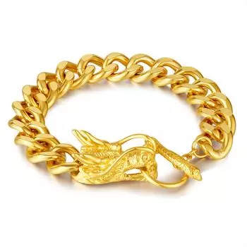 Ретро властный панк-стиль браслет из нержавеющей стали со знаком зодиака и пряжкой для мужчин 22CM