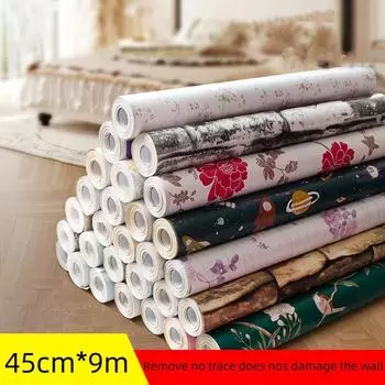 Ретро водонепроницаемые влагостойкие обои утолщенные самоклеящиеся обои для ремонта стен 45cm*9m