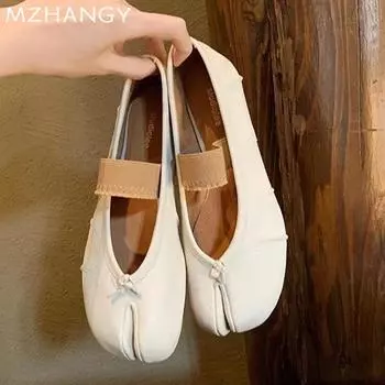 Ретро женские балетки танцевальные туфли неглубокие повседневные лоферы мягкие туфли осень 2024 модные туфли с открытой пяткой женские сандалии 35