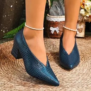 Retro Women High Heel Pumps 2025 New Pointy V-neck Patent-leather Ankle Boots Simple Versatile Office High Heels Female Shoes 35