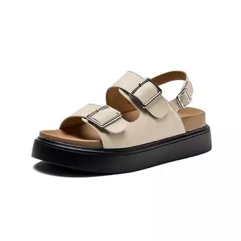 Retro Women s Flat Sandals Summer 2024 Slip On Roman Shoes High Quality Soft PU Leather Luxury Brand Platform Sandals 35 хаки