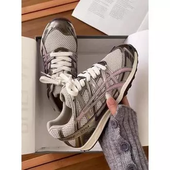 Retro women s mesh breathable casual sneakers women s platform soft-soled jogging shoes outdoor hiking shoes 35