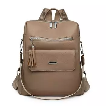 Retro Women s Multi-functional Backpack Large Capacity Shoulder Crossbody Bag Student Schoolbag