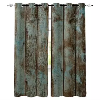 Retro Wood Grain Texture Blackout Curtains For Living Room Window Curtains For Bedroom Kitchen Curtains Drapes Blinds W135 x H60cm