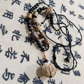 Retro Wood Pendant Long Necklace Handmade Fashion Ornament Women s Retro New Chinese Style National Style Accessories Short model