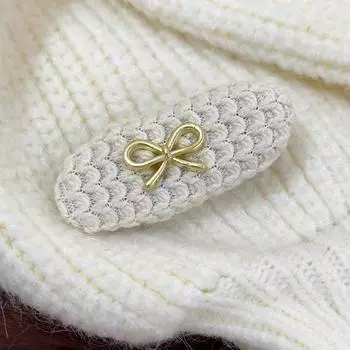 Retro Woolen Braided Bow Hair Clips Autumn/winter Solid Color HairPins Bangs Clip for Woman Girls Sweet Cute Barrettes Headdress