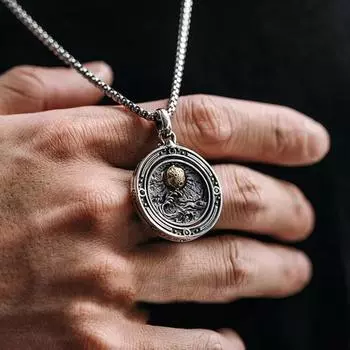 Ретро вращающееся ожерелье с подвеской из сплава, ожерелье с подвеской, мужской нарядный ювелирный аксессуар