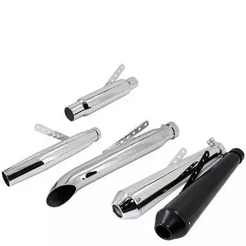 Ретро-выхлопная труба с головой рыбы для мотоцикла Harley Triumph Climber Guz Prince. A type серебряный