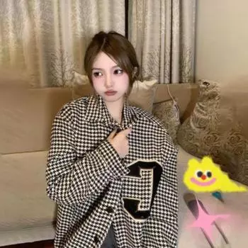 Ретро вышитые буквы на лацканах куртка рубашка пальто женская новая осенне-зимняя студенческая кардиган топ модный S