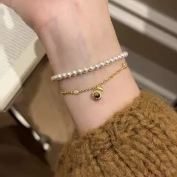 Ретро-высококачественный тигровый глаз, камень, матовая тыква, кулон, ожерелье, браслет, женский, легкий, роскошный, модный, универсальный браслет, ювелирные изделия