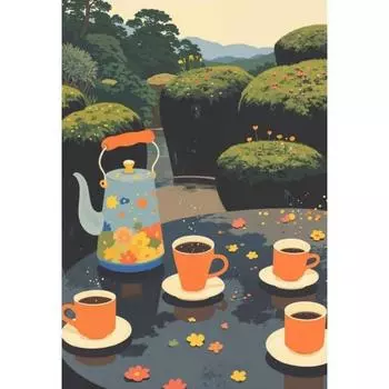 Ретро Японская Еда Рис Кофе Завтрак Матча Суши Минималистичная Живопись Постер Холст Живопись Настенные Картины Домашний Кухонный Декор 21cm30cm NoFrame