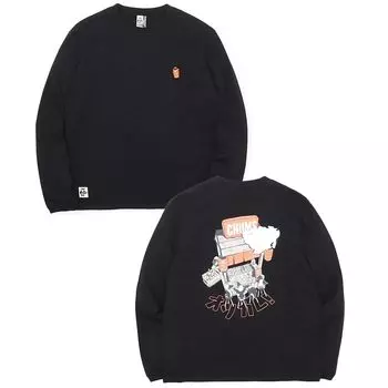 Ретро Yatai de Brushed T Black [Chums] Otsukare! L/S Мужской чёрный