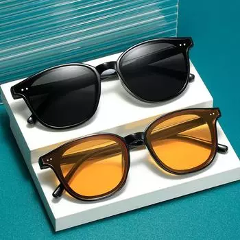 Retro Yellow Sunglasses, Women S Glasses, Men S Street Photography, Thin Sunglasses Tide