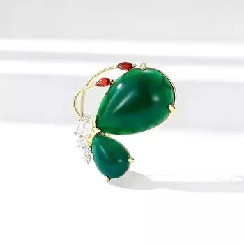 Ретро зеленая бабочка брошь высокого класса женская изумрудная персонализированная бабочка брошь классический темперамент булавка костюм и аксессуары