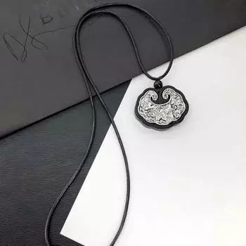 Retro Zen ebony long necklace women s versatile fashion literary clothing accessories sweater chain pendant