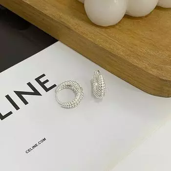 Ретро зернистые круглые наушники-вкладыши для женщин, модные индивидуальные серьги высокого класса дизайна