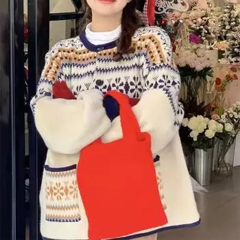 Ретро жаккард литературный мягкий восковой атмосфера свитер куртка осень и зима ленивый ветер снижение возраста теплый вязаный кардиган женский прилив one size fits all бежевый