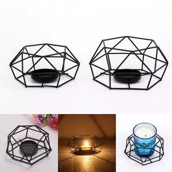 Ретро железный чайный светильник подсвечник подсвечник лампа домашний декор One Size чёрный