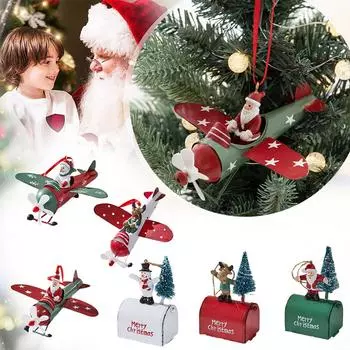 Ретро Железный Рождественский Кулон Антикварный Стиль Санта-Клаус Декоративная Елка Подвесной Рождественский Орнамент S2X6 D-1pcs