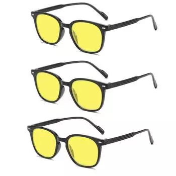 Ретро желтые линзы солнцезащитные очки унисекс круглая оправа автомобильные очки ночного видения мужские женские модные классические очки