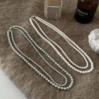 Ретро жемчужное ожерелье изысканная двухслойная цепочка на шею из стерлингового серебра 925 пробы легкая роскошная высококачественная цепочка на ключицу 925 silver