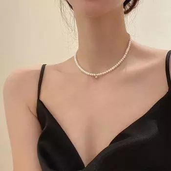 Ретро жемчужное ожерелье Niche Light Luxury Collarbone Chain Simple Universal Neck Chain