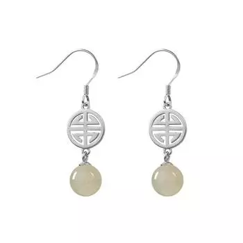 Ретро Жемчужные Благоприятные Серьги, Серьги из Бусин для Древнего Ханфу, Женские, Круглое Лицо Делает Лицо Худым, Удача, Новые Ушные Крючки copper