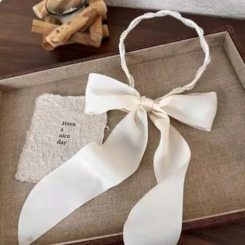 Ретро Жемчужный Атласный Плетеный Ленточный Ободок для Волос для Женщин Девушек Элегантный Темперамент Повязка на Голову Обруч для Волос Модные Аксессуары для Волос