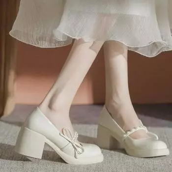 Ретро жемчужный пояс женские плиссированные кожаные туфли женские офисные туфли с бусинами 35