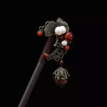 Ретро Женская Эбеновая Кисточка Шагающая Палочка для Волос Заколка Китайский Стиль Ручной Работы Аксессуары для Волос Головной Убор Ханфу Цветок Вилка для Волос D