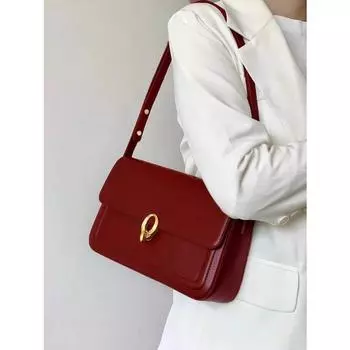Ретро женская новая высококачественная текстура нишевая сумка через плечо женская модная повседневная сумка красный