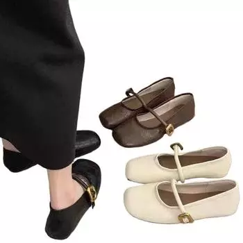 Ретро женская обувь Элегантные мягкие квадратные оксфорды повседневные женские кроссовки круглые бабушкины кожаные платья PU повседневные туфли на плоской подошве 35 бежевый