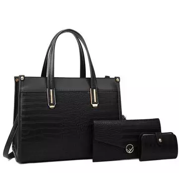 Ретро женская сумка из трех частей, сумка через плечо, новая модная сумка с крокодиловым узором, большая вместимость, ручная сумка через плечо