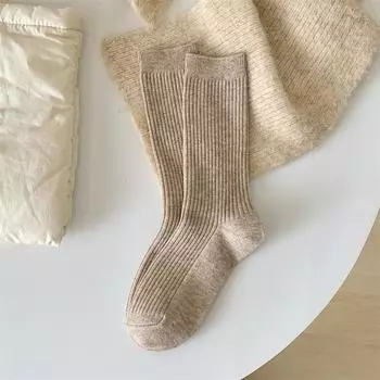 Ретро Женские Носки Японский Стиль Осень Новые Однотонные Теплые Домашние Простые Носки-гольфы Девушки Дышащие Повседневные Полосатые Свободные Носки One Size
