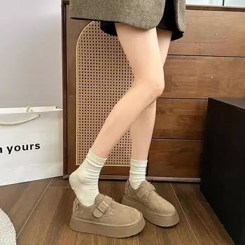 Ретро женские осенние новые модели в тренде с толстой подошвой и мягкой подошвой 35