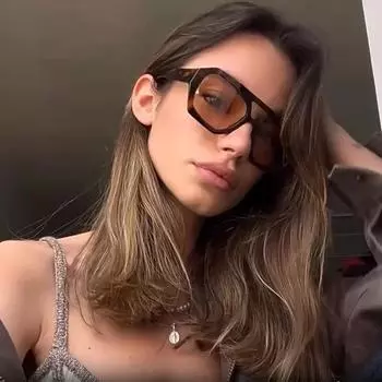 Ретро женские солнцезащитные очки с двойными мостами в большой оправе леопардовые коричневые очки с градиентом модные роскошные дизайнерские солнцезащитные очки мужские оттенки As Picture