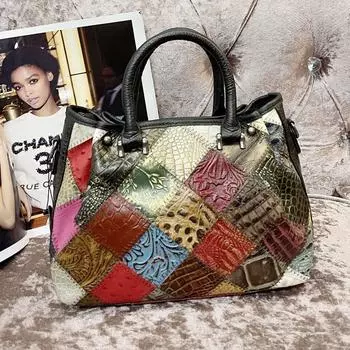 Ретро женские сумки Цветные кожаные сумки-мессенджеры Универсальные модные женские сумки из коровьей кожи разноцветный