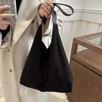 Ретро женские сумки на плечо, большая вместительная мягкая сумка подмышки, модная однотонная простая повседневная сумка, минималистичная большая сумка для девочек кофейный